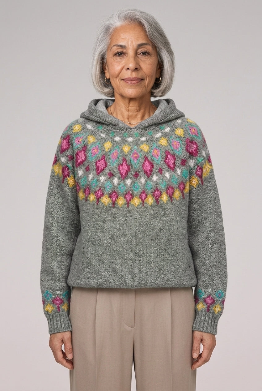 Antonia Ombeline | Oversized Fair Isle Hoodie