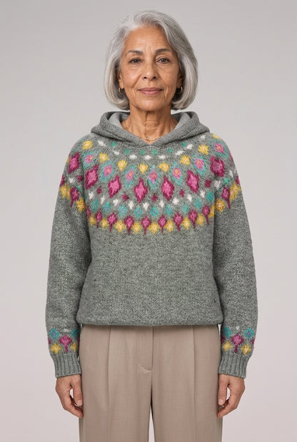 Antonia Ombeline | Oversized Fair Isle Hoodie