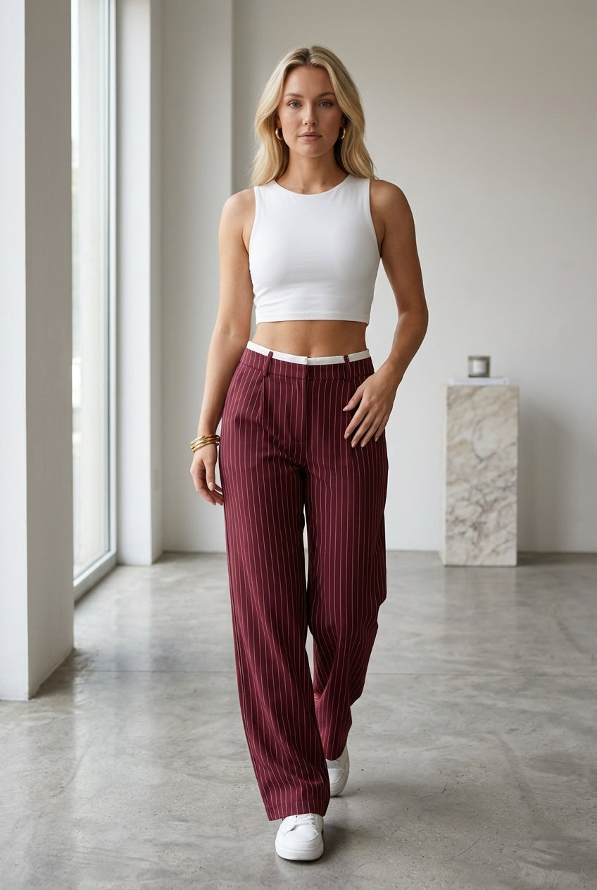 Marta | Striped Wide-Leg Trousers