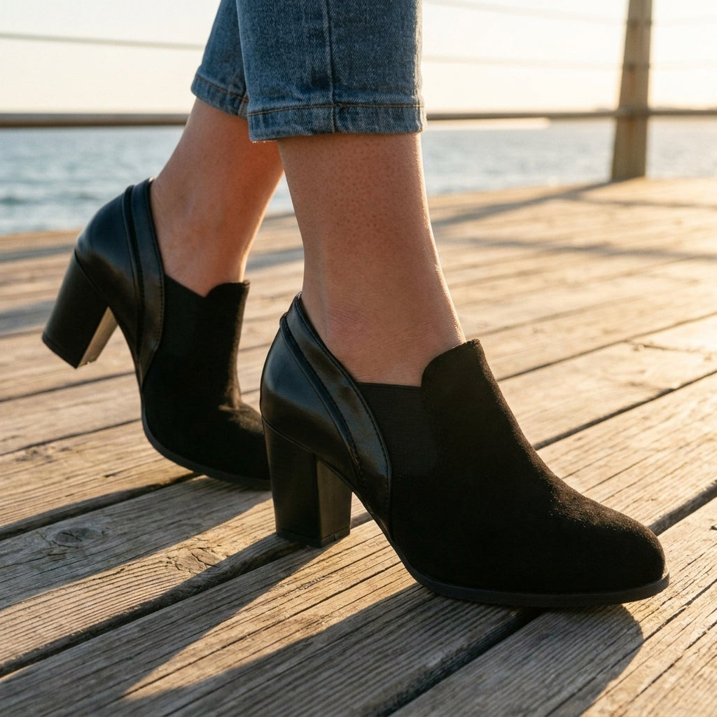 Clarissa | Sculpted Slip-On Block Heel
