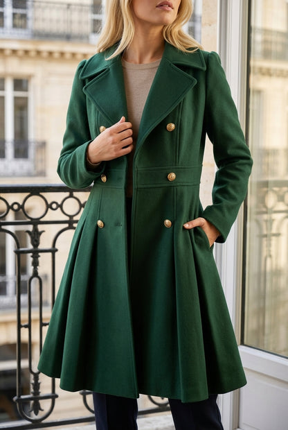 Kia | Double Button Long-Sleeve Coat