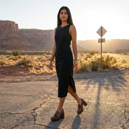 Valentina | Textured Brogue Platform Loafers