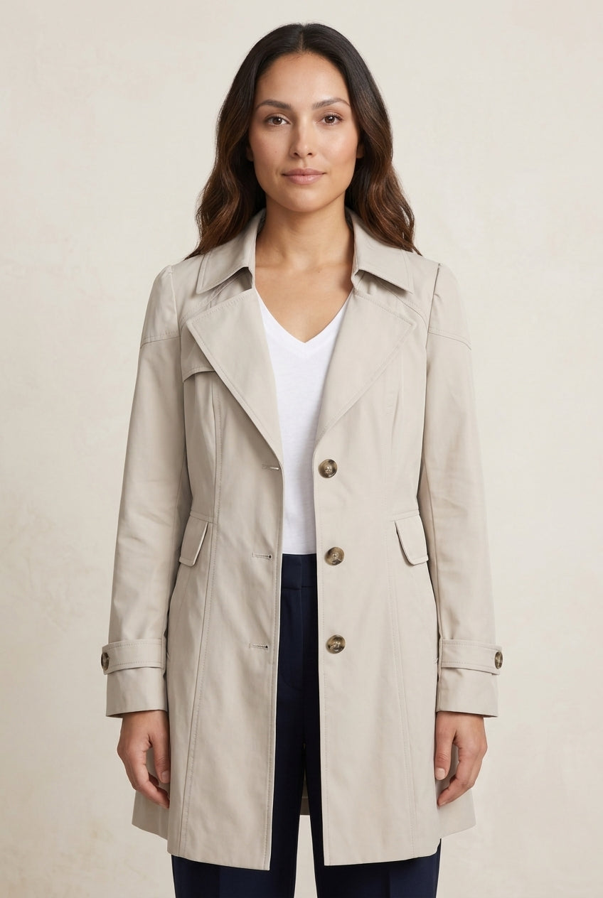 Hila | Women's Everyday Water-Resistant Tailored Rain Coat with Pockets