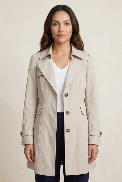 Hila | Women's Everyday Water-Resistant Tailored Rain Coat with Pockets