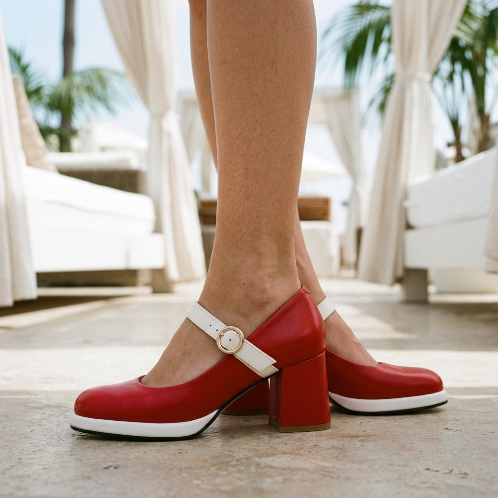 Katinka | Mary Jane Block Heel Loafers