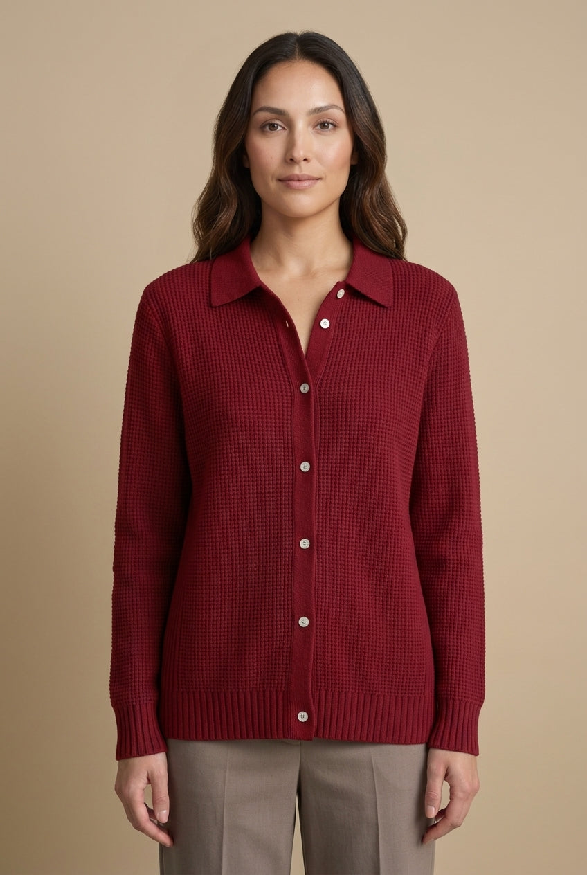 Elegant Longline Knit Cardigan for Women, Button-Front Cozy Soft Cotton, for Work, Casual, Everyday & Layering