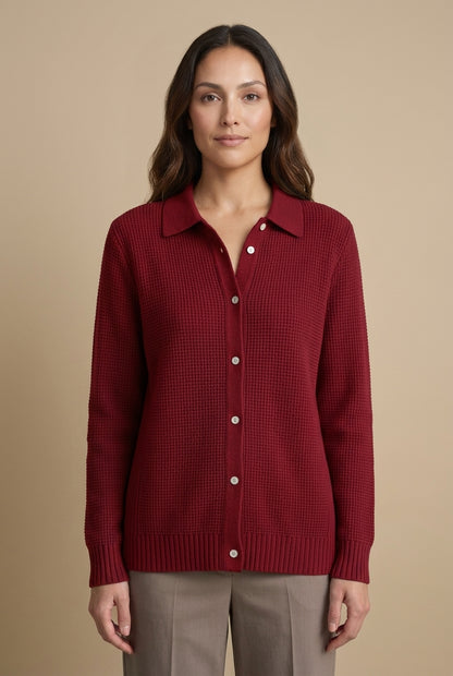 Elegant Longline Knit Cardigan for Women, Button-Front Cozy Soft Cotton, for Work, Casual, Everyday & Layering