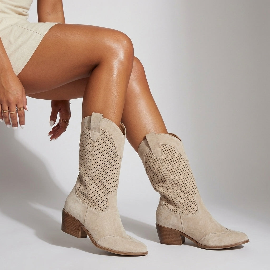 Esti | Leather-Look Western Boots