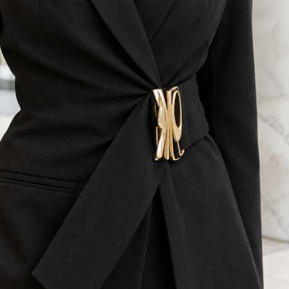 Livea | V-Neck Ruched Blazer Suit