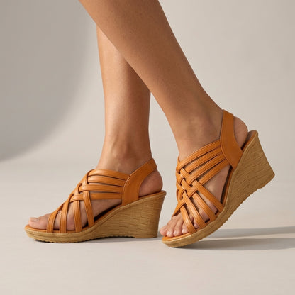 Francine | Woven Cross-Strap Wedge Sandal