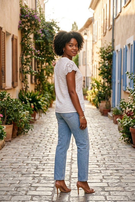 Sylvie | V-Neck Lace Shirt