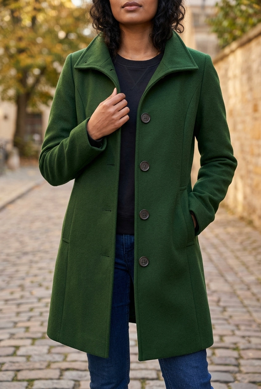 Grear | Button-Front Wool-Blend Coat