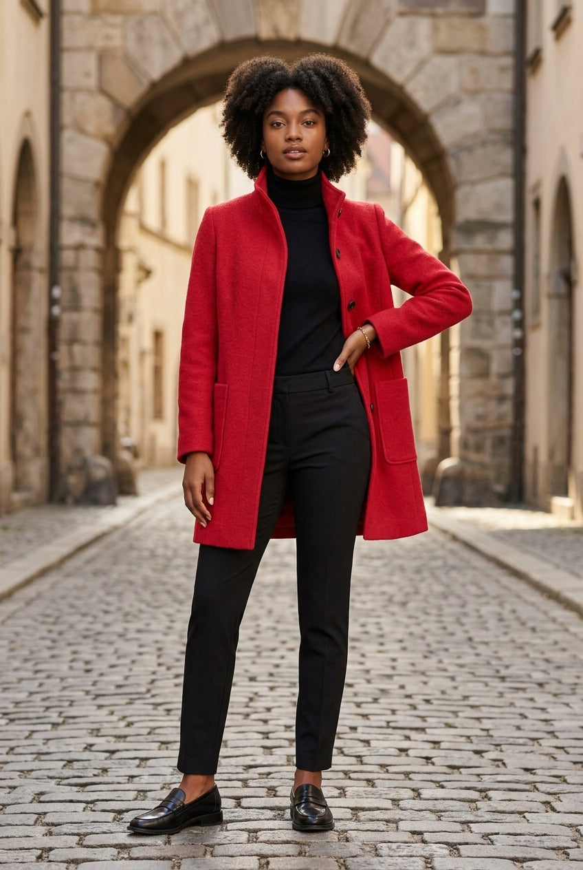 Lea | Stand-Collar Structured Winter Coat