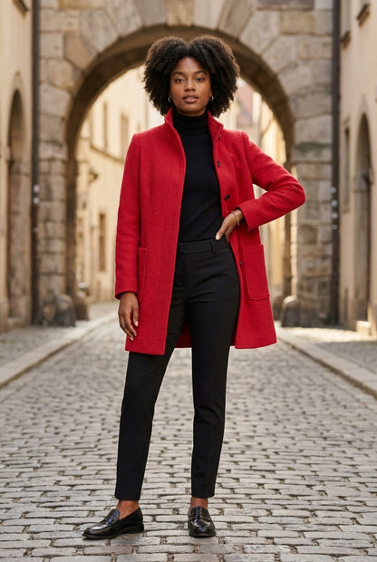 Lea | Stand-Collar Structured Winter Coat