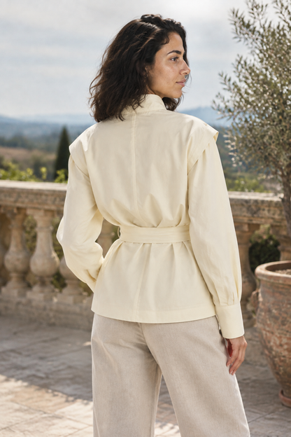 Jolis | Stand Collar Belted Blazer