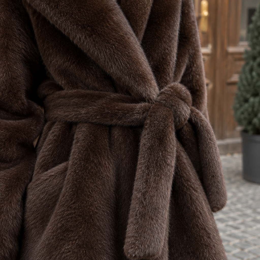 Rebis | Faux Fur Belted Coat