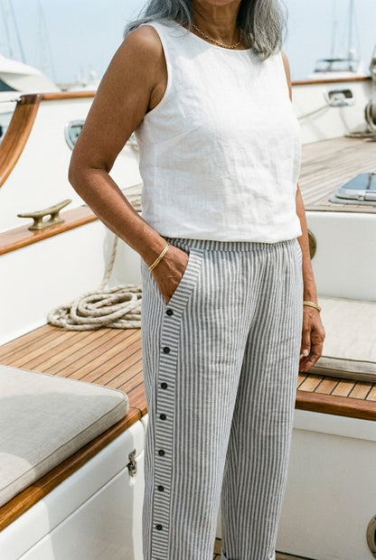 Vada Madeleine | Striped Wide Leg Pants