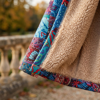 Anni | Fleece-Lined Patchwork Hooded Jacket