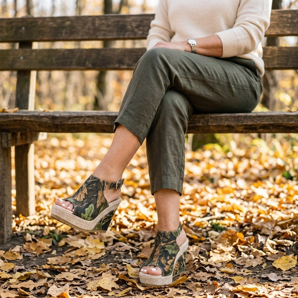 Wenna Faye | Patterned Wedge Slingback Heel