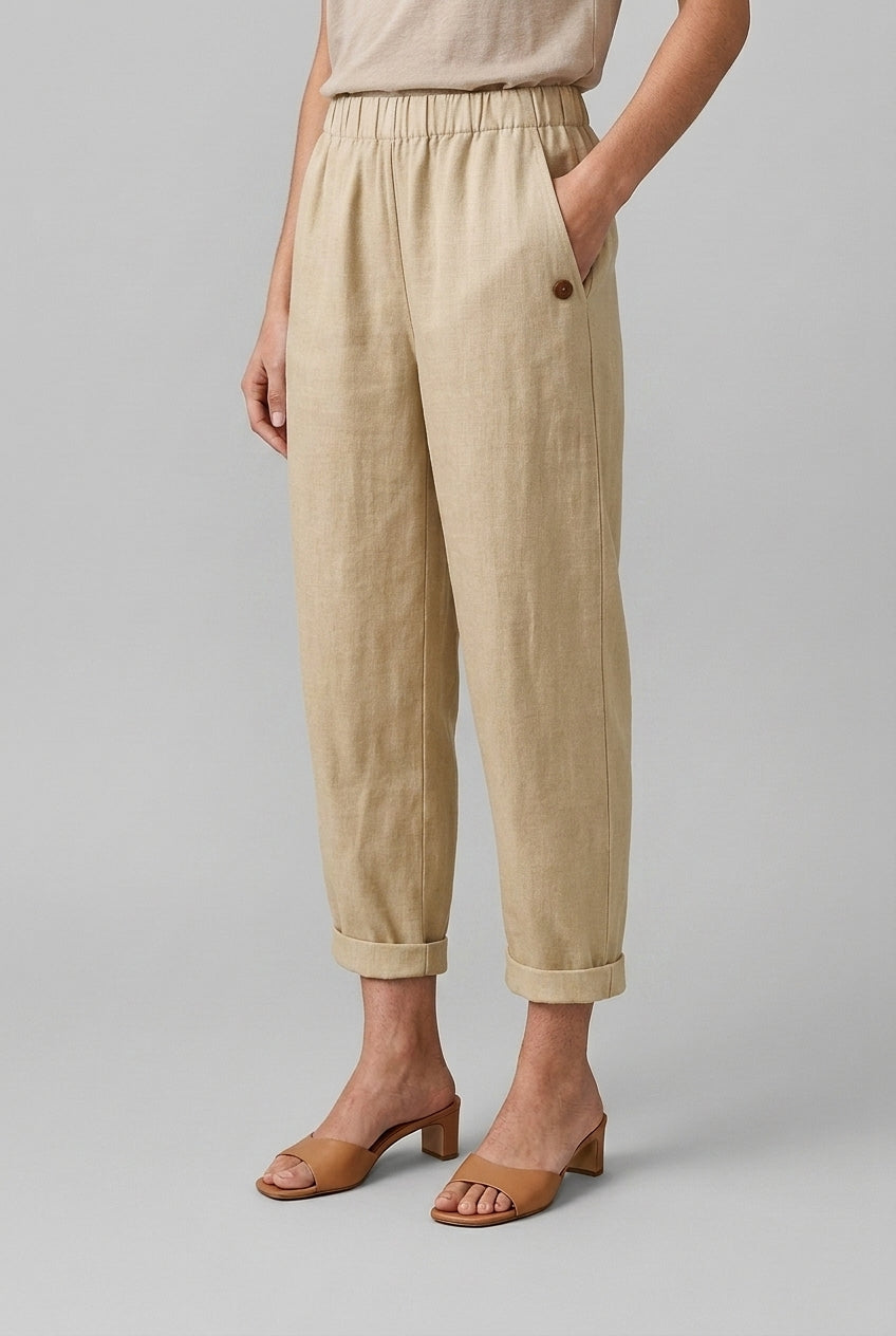 Nadia Sienna | Linen Straight-Leg Trousers