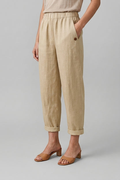 Nadia Sienna | Linen Straight-Leg Trousers