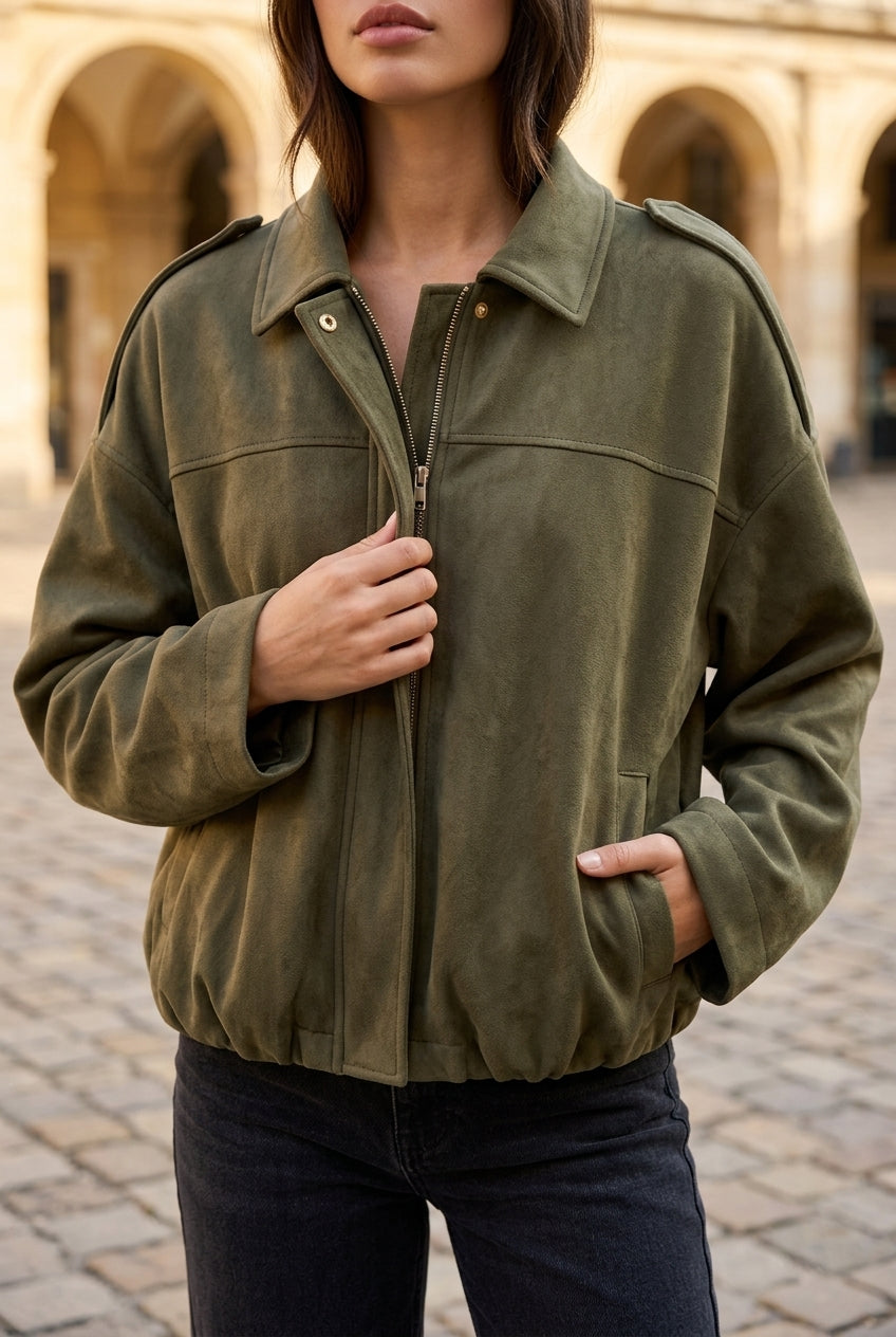 Tea | Cropped Bomber Jacket