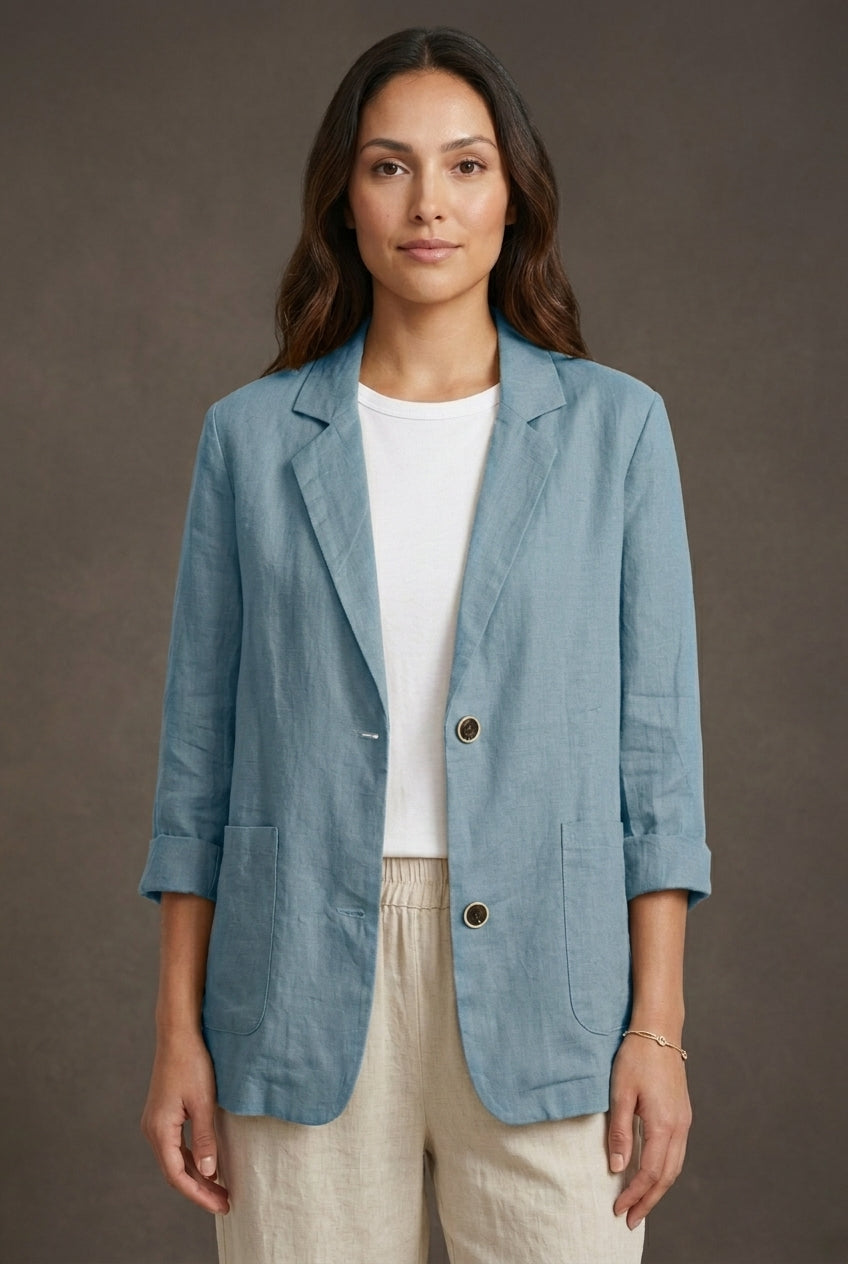 Gia | Women's Double Breasted Tailored Long Sleeve Blazer with Notched Lapels
