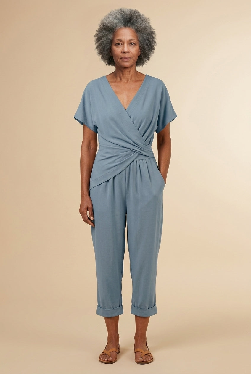 Elegant Two-Piece Set for Women, Breathable Relaxed Fit Versatile, for Work, Travel, Casual & Everyday Wear