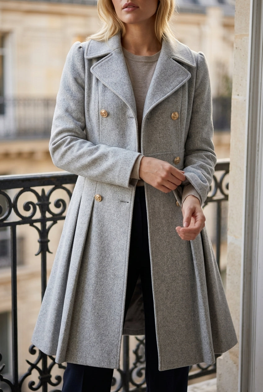 Kia | Double Button Long-Sleeve Coat