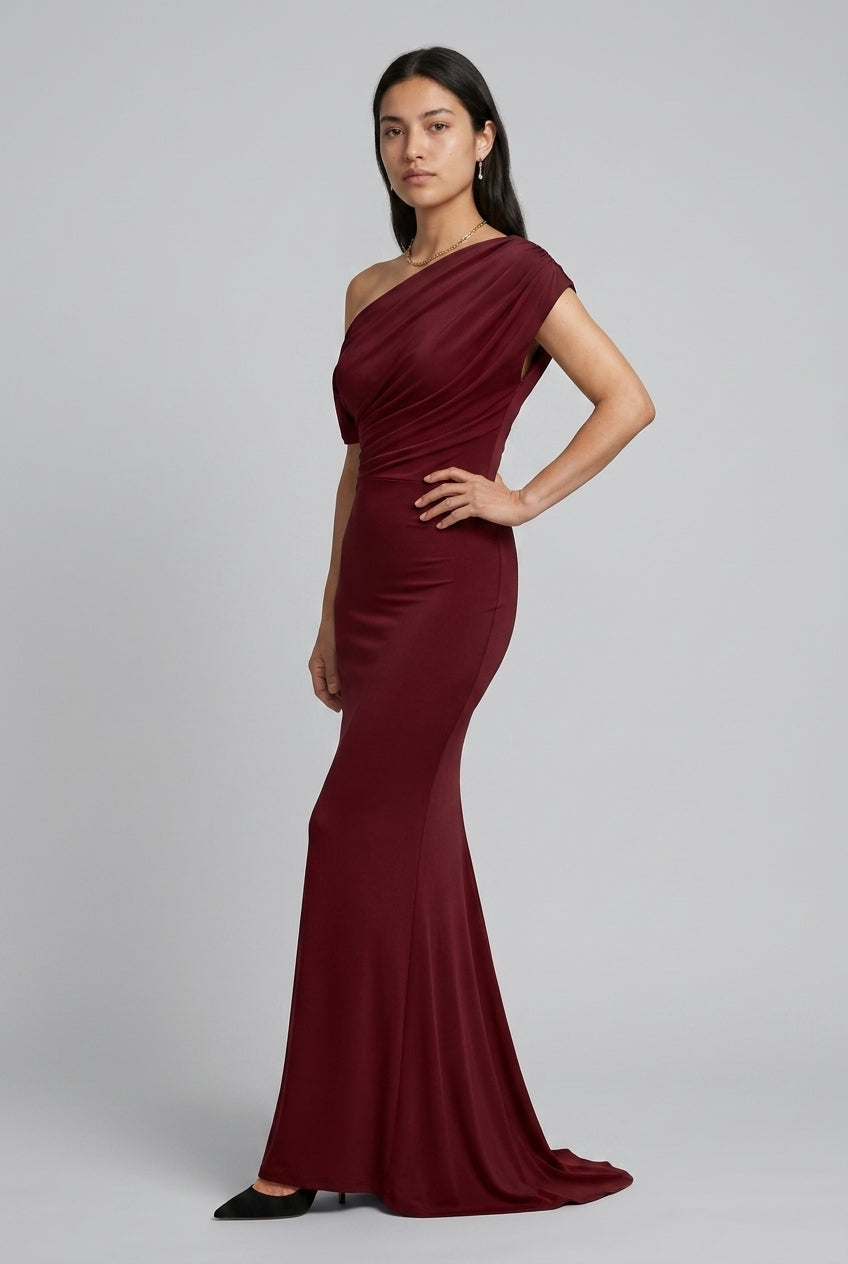 Elegant Off-Shoulder Evening Dress for Women, Bodycon Floor-Length Formal Gown, for Weddings, Galas & Special Events