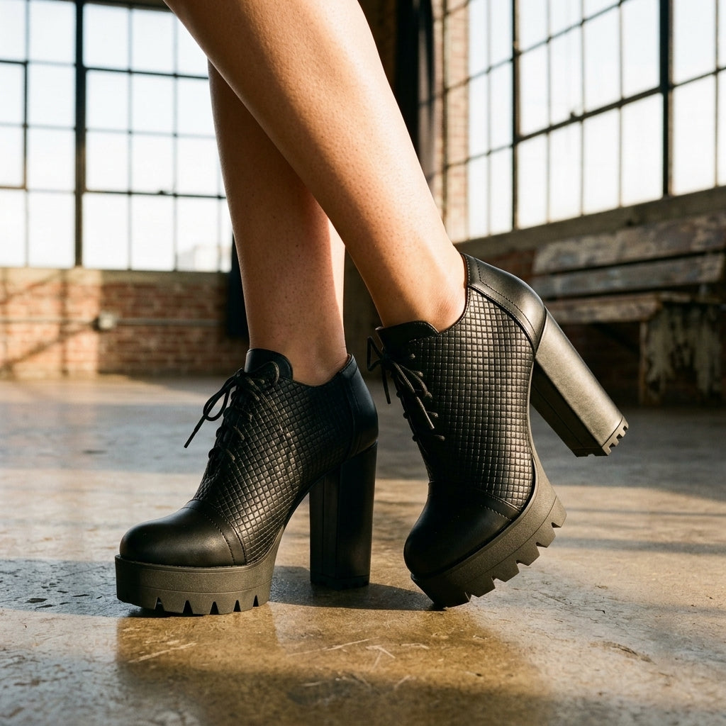 Blanche | Lace-Up Block Heel