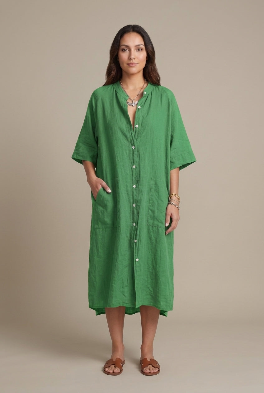 Relaxed Shirt Dress for Women, Lightweight Button-Front Bohemian, for Vacation, Casual Wear, Beach & Everyday