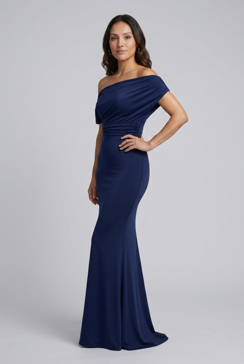 Elegant Off-Shoulder Evening Dress for Women, Bodycon Floor-Length Formal Gown, for Weddings, Galas & Special Events