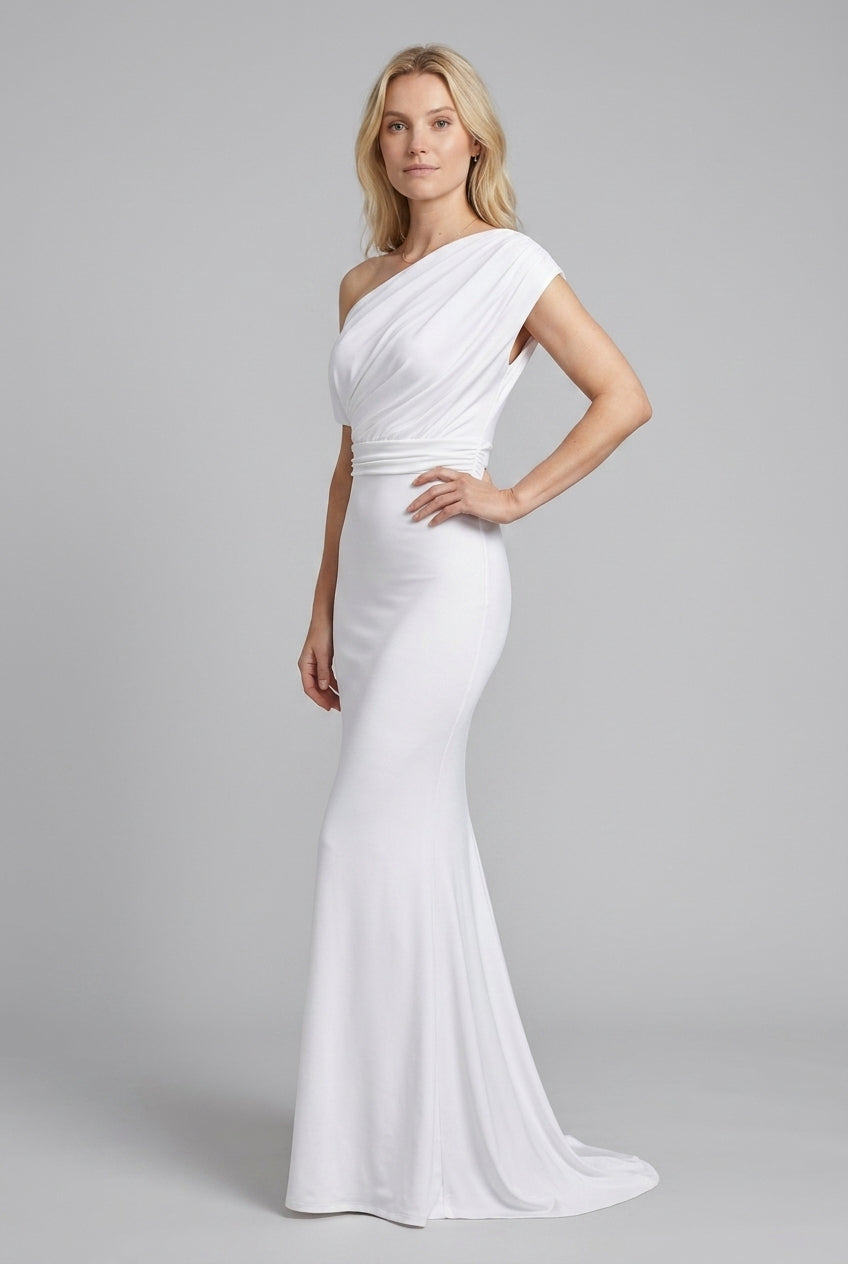 Elegant Off-Shoulder Evening Dress for Women, Bodycon Floor-Length Formal Gown, for Weddings, Galas & Special Events