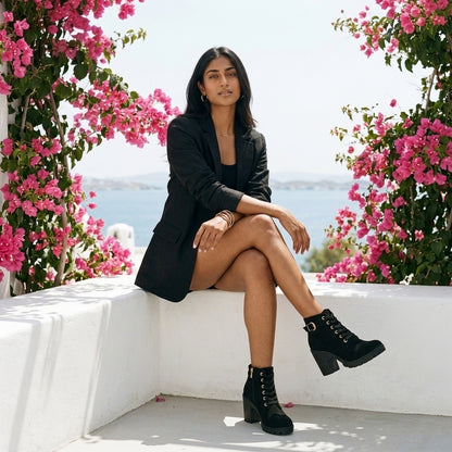 Jolanda Vera | Lace-Up Leather Bootie