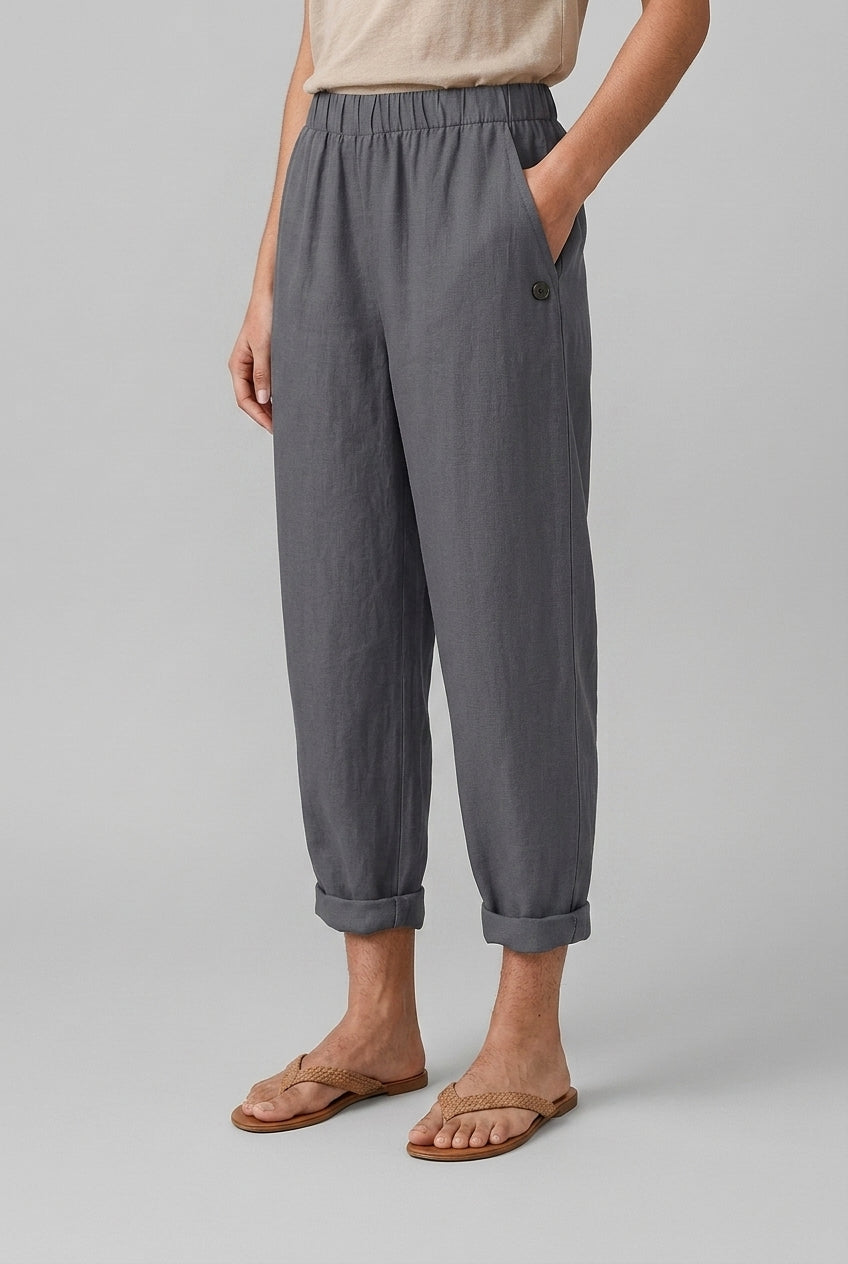 Nadia Sienna | Linen Straight-Leg Trousers