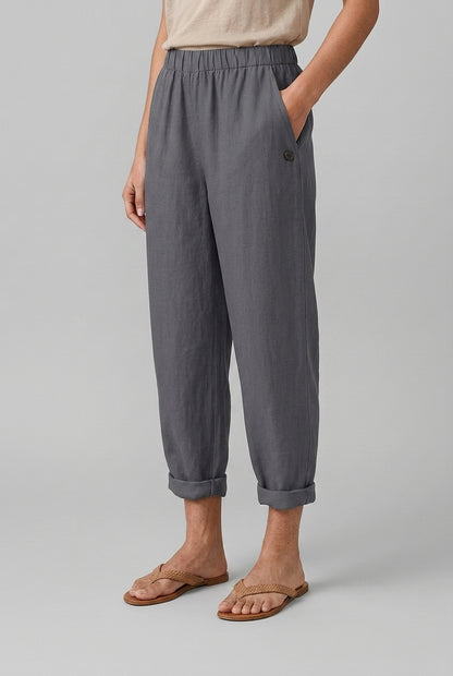 Nadia Sienna | Linen Straight-Leg Trousers