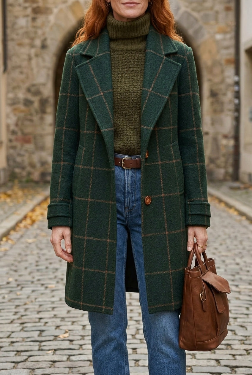 Ove | Plaid Wool-Blend Longline Coat