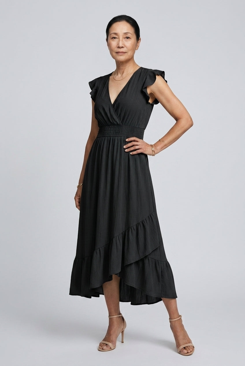 Sancha | Ruffled V-Neck Sleeveless Dress