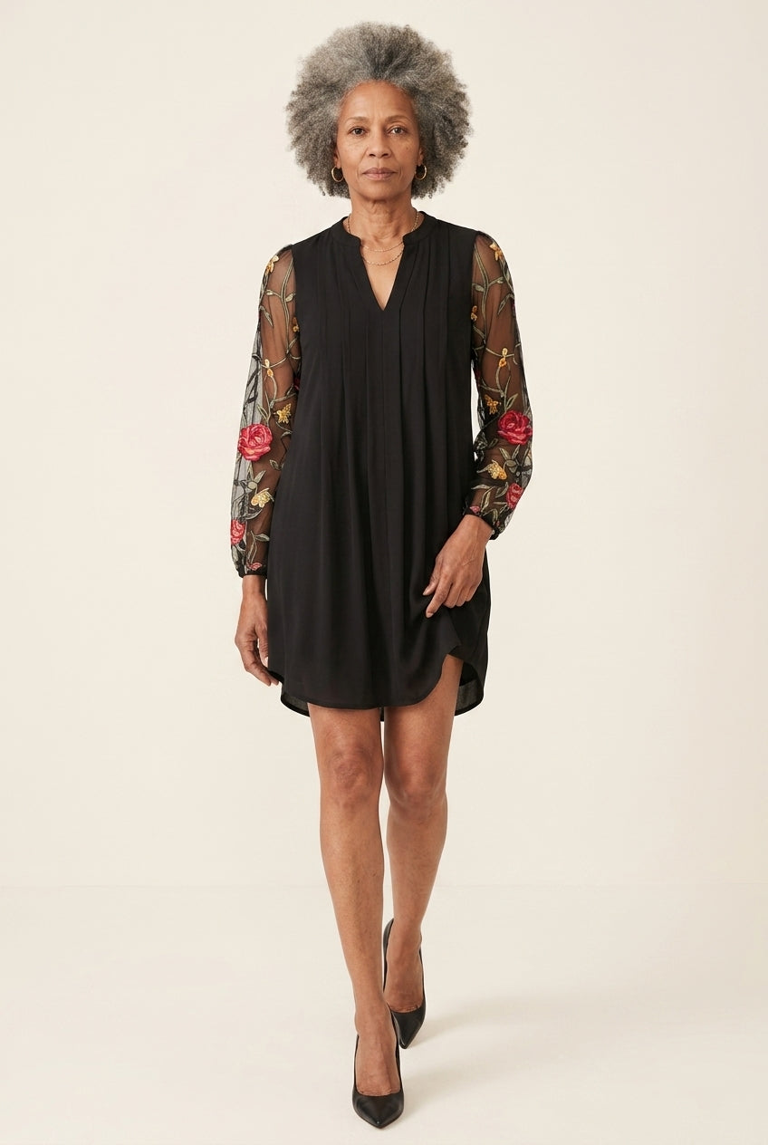 Adeline | Embroidered V-Neck Dress