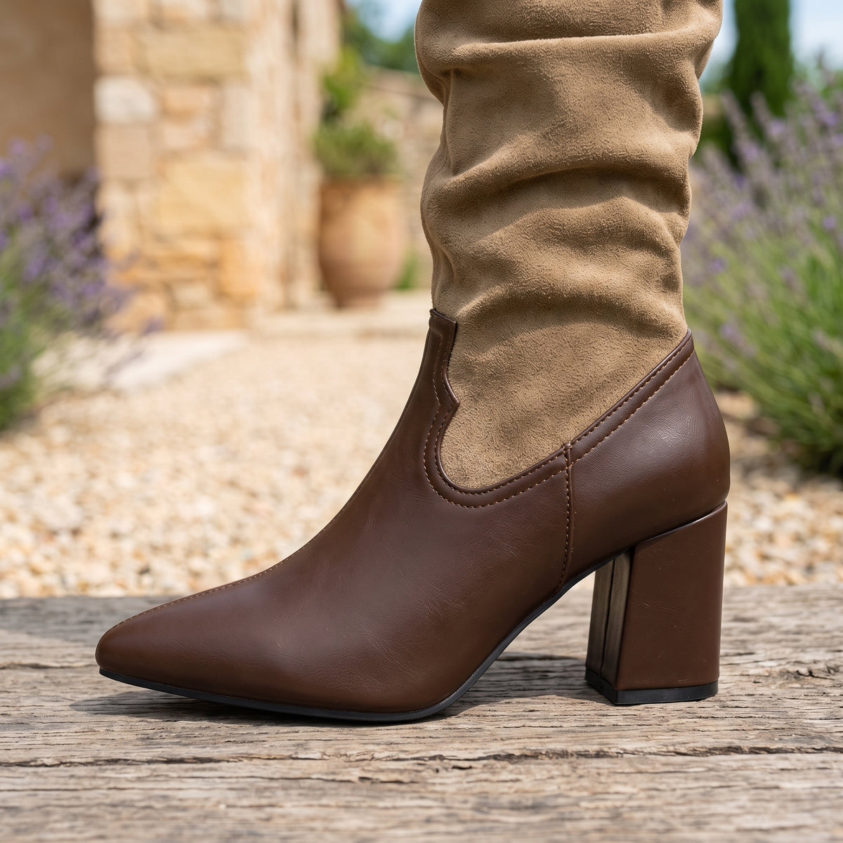 Junea | Patchwork Western Knee-High Boots