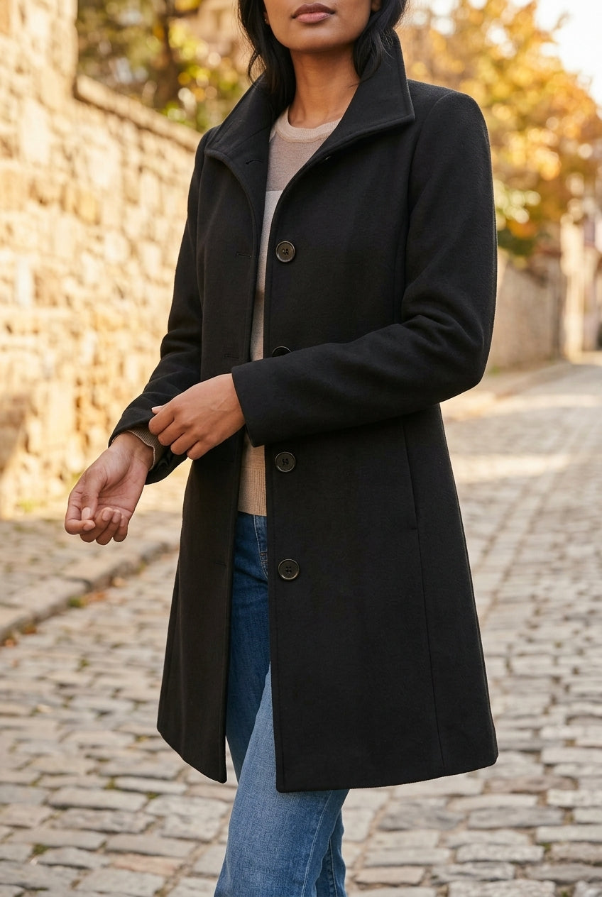 Grear | Button-Front Wool-Blend Coat