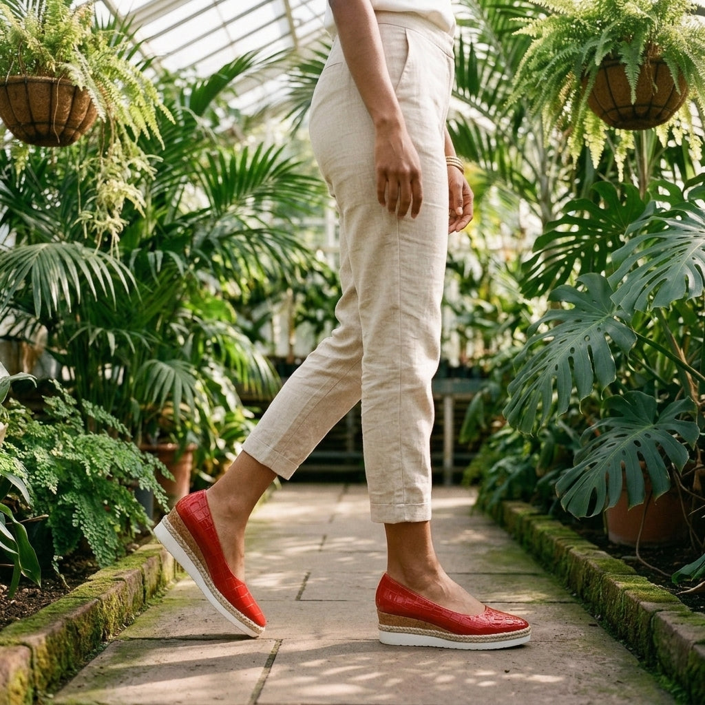 Remy Fabiola | Croc-Textured Espadrille Heels