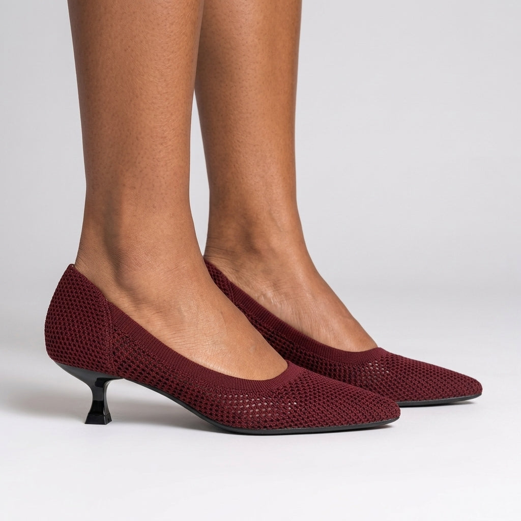 Brontë Arabella | Knit Kitten Heel Pumps