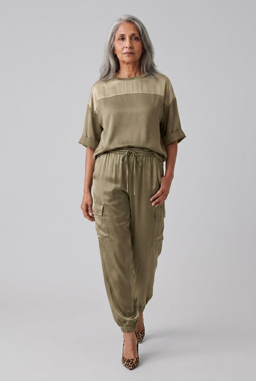 Luxe Flowing Two Piece Set for Women, Relaxed Vintage-Inspired Breathable, for Casual, Evening & Everyday Wear