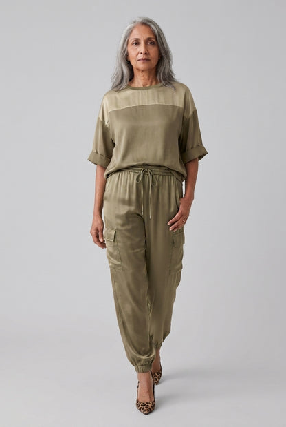 Luxe Flowing Two Piece Set for Women, Relaxed Vintage-Inspired Breathable, for Casual, Evening & Everyday Wear