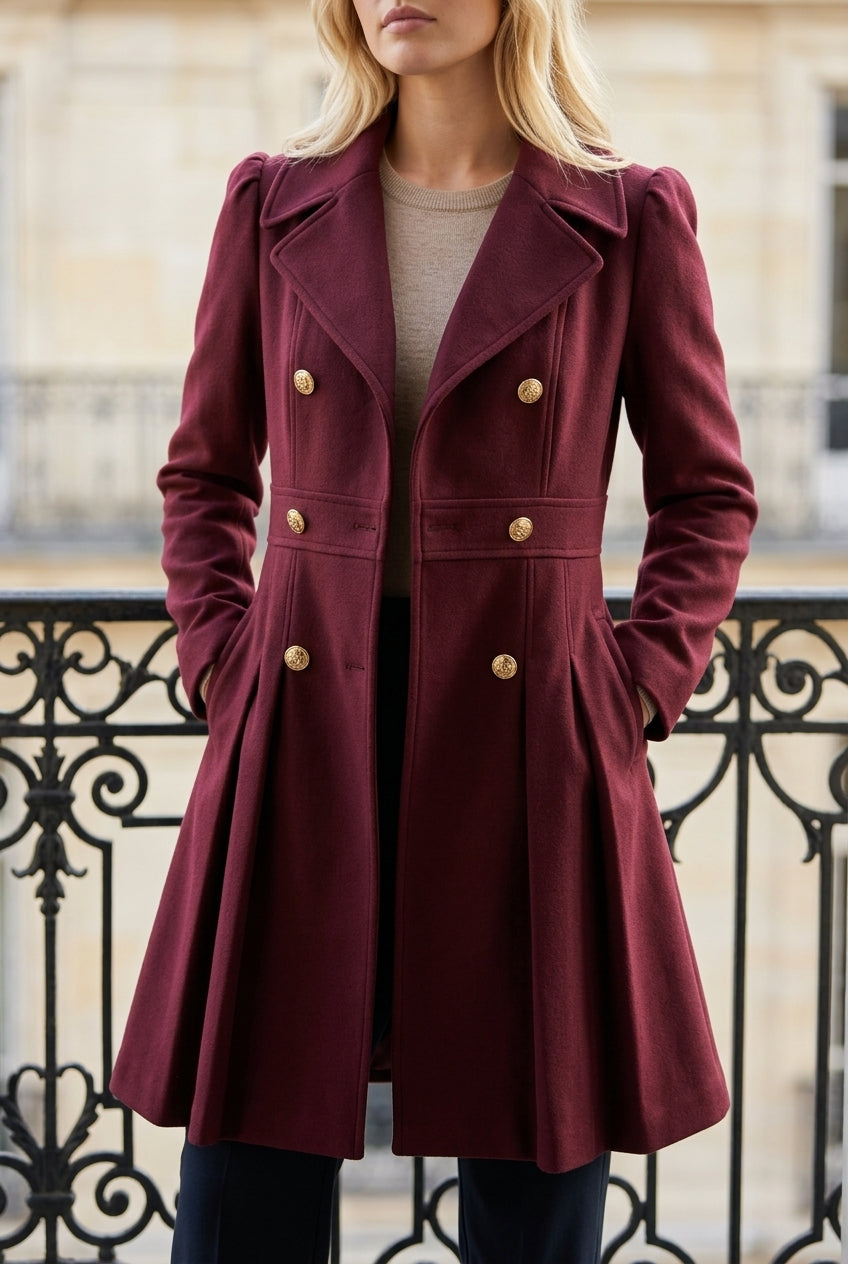 Kia | Double Button Long-Sleeve Coat