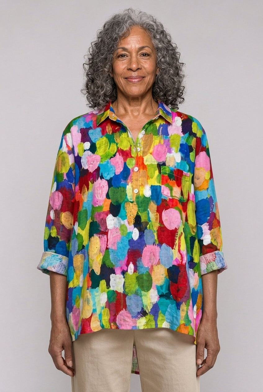 Gwyneth Helena | Floral Oversized Collar Blouse