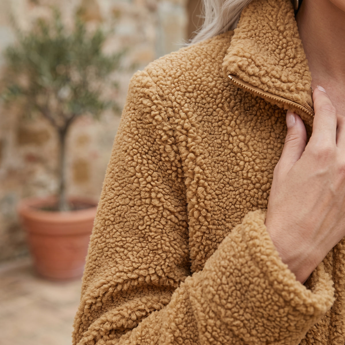Nel | Sherpa Teddy Zip-Up Coat