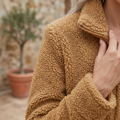 Nel | Sherpa Teddy Zip-Up Coat